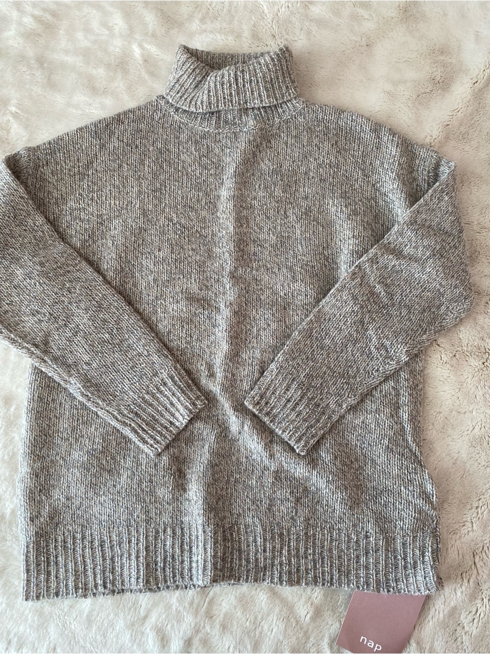 Nap Loungewear 100% wool turtleneck grey sweater